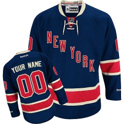 Reebok New York Rangers Men's Customized Authentic Navy Blue Third Jersey