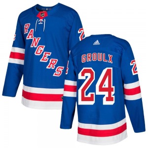 Bo Groulx New York Rangers Adidas Authentic Royal Blue Home Jersey