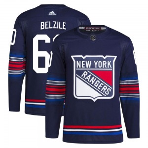 Alex Belzile New York Rangers Adidas Authentic Navy Alternate Primegreen Jersey