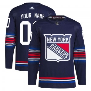 Custom New York Rangers Adidas Authentic Navy Custom Alternate Primegreen Jersey