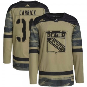 Youth Sam Carrick New York Rangers Adidas Authentic Camo Military Appreciation Practice Jersey