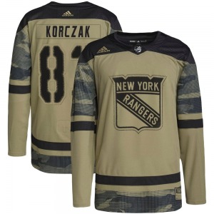 Youth Ryder Korczak New York Rangers Adidas Authentic Camo Military Appreciation Practice Jersey