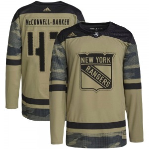 Youth Bryce McConnell-Barker New York Rangers Adidas Authentic Camo Military Appreciation Practice Jersey