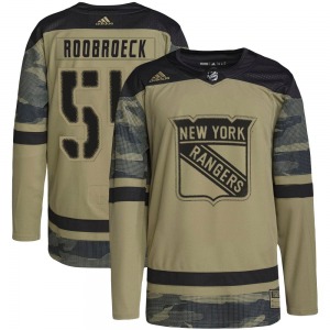 Youth Dylan Roobroeck New York Rangers Adidas Authentic Camo Military Appreciation Practice Jersey