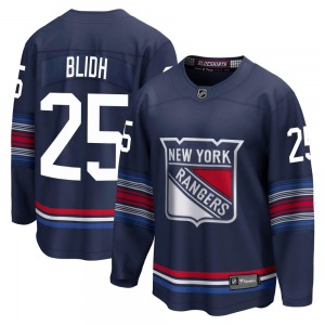 Youth Anton Blidh New York Rangers Fanatics Branded Premier Navy Breakaway Alternate Jersey