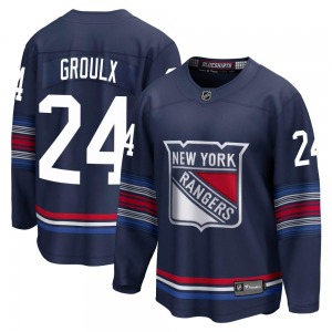 Youth Bo Groulx New York Rangers Fanatics Branded Premier Navy Breakaway Alternate Jersey