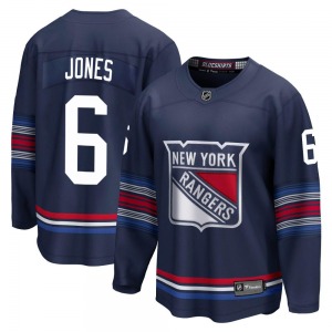 Youth Zac Jones New York Rangers Fanatics Branded Premier Navy Breakaway Alternate Jersey