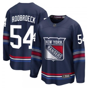 Youth Dylan Roobroeck New York Rangers Fanatics Branded Premier Navy Breakaway Alternate Jersey