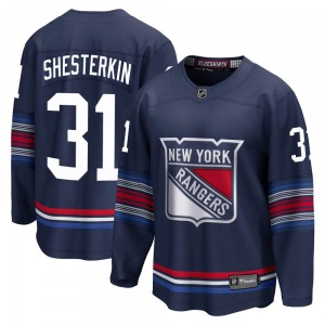 Youth Igor Shesterkin New York Rangers Fanatics Branded Premier Navy Breakaway Alternate Jersey