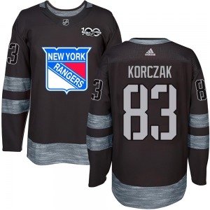 Youth Ryder Korczak New York Rangers Authentic Black 1917-2017 100th Anniversary Jersey