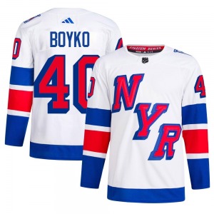 Talyn Boyko New York Rangers Adidas Authentic White 2024 Stadium Series Primegreen Jersey