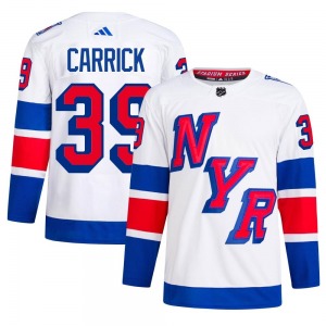 Sam Carrick New York Rangers Adidas Authentic White 2024 Stadium Series Primegreen Jersey