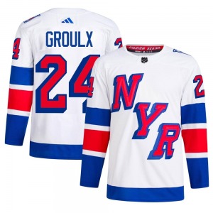 Bo Groulx New York Rangers Adidas Authentic White 2024 Stadium Series Primegreen Jersey