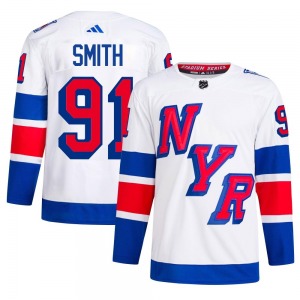 Reilly Smith New York Rangers Adidas Authentic White 2024 Stadium Series Primegreen Jersey