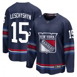 Jake Leschyshyn New York Rangers Fanatics Branded Premier Navy Breakaway Alternate Jersey