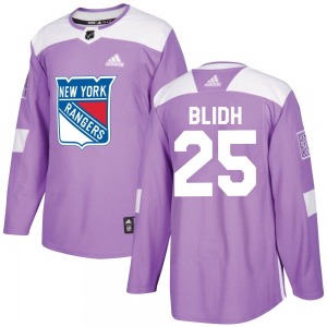 Anton Blidh New York Rangers Adidas Authentic Purple Fights Cancer Practice Jersey