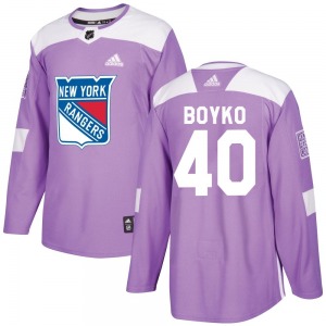 Talyn Boyko New York Rangers Adidas Authentic Purple Fights Cancer Practice Jersey