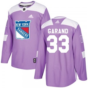 Dylan Garand New York Rangers Adidas Authentic Purple Fights Cancer Practice Jersey