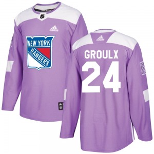 Bo Groulx New York Rangers Adidas Authentic Purple Fights Cancer Practice Jersey