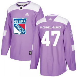 Bryce McConnell-Barker New York Rangers Adidas Authentic Purple Fights Cancer Practice Jersey