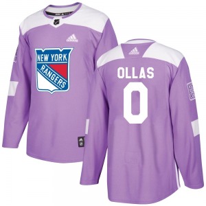 Hugo Ollas New York Rangers Adidas Authentic Purple Fights Cancer Practice Jersey