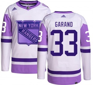 Dylan Garand New York Rangers Adidas Authentic Hockey Fights Cancer Jersey