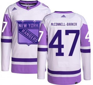 Bryce McConnell-Barker New York Rangers Adidas Authentic Hockey Fights Cancer Jersey