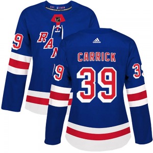 Women's Sam Carrick New York Rangers Adidas Authentic Royal Blue Home Jersey