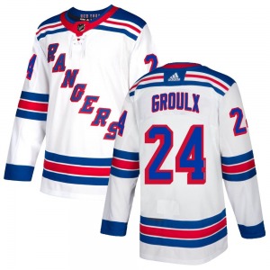 Youth Bo Groulx New York Rangers Adidas Authentic White Jersey