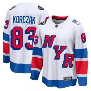 Ryder Korczak New York Rangers Fanatics Branded Breakaway White 2024 Stadium Series Jersey