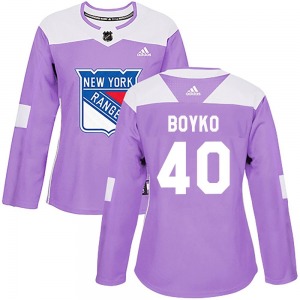 Women's Talyn Boyko New York Rangers Adidas Authentic Purple Fights Cancer Practice Jersey