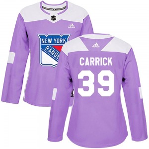 Women's Sam Carrick New York Rangers Adidas Authentic Purple Fights Cancer Practice Jersey