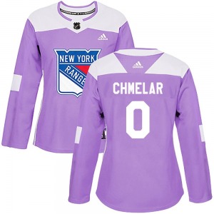 Women's Jaroslav Chmelar New York Rangers Adidas Authentic Purple Fights Cancer Practice Jersey