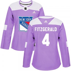 Women's Casey Fitzgerald New York Rangers Adidas Authentic Purple Fights Cancer Practice Jersey