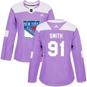 Women's Reilly Smith New York Rangers Adidas Authentic Purple Fights Cancer Practice Jersey