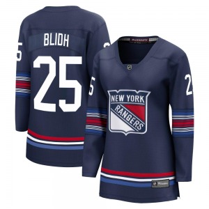 Women's Anton Blidh New York Rangers Fanatics Branded Premier Navy Breakaway Alternate Jersey