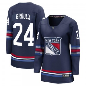 Women's Bo Groulx New York Rangers Fanatics Branded Premier Navy Breakaway Alternate Jersey