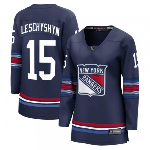 Women's Jake Leschyshyn New York Rangers Fanatics Branded Premier Navy Breakaway Alternate Jersey