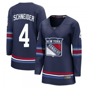 Women's Braden Schneider New York Rangers Fanatics Branded Premier Navy Breakaway Alternate Jersey