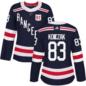 Women's Ryder Korczak New York Rangers Adidas Authentic Navy Blue 2018 Winter Classic Home Jersey