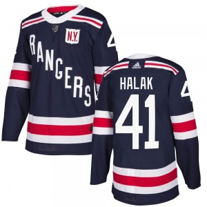 Youth Jaroslav Halak New York Rangers Adidas Authentic Navy Blue 2018 Winter Classic Home Jersey